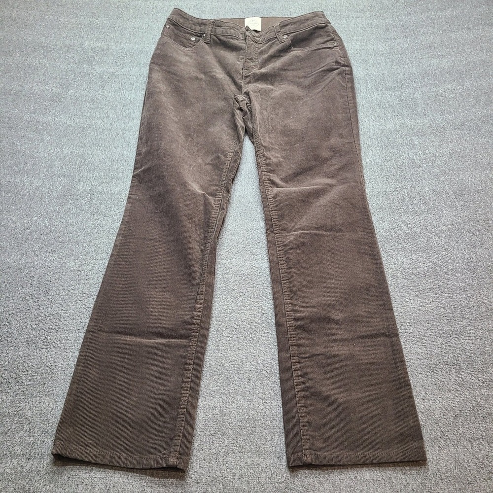 St Johns Bay Corduroy Straight Leg Pants Brown Women's Size 8P